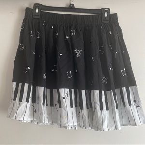 Hot Topic Piano and Music Themed Skirt
